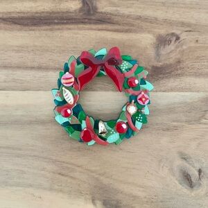 Erstwilder Evergreen Wreath Brooch Christmas pin NWOT